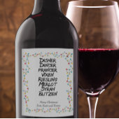 Funny Wine Reindeer noemt kerstlampjes Wijn Etiket