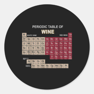 Funny Wine Shirts Periodiek Systeem T-Shirt G Ronde Sticker
