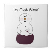 Funny Wine Snowman Tegel Tegeltje (Voorkant)
