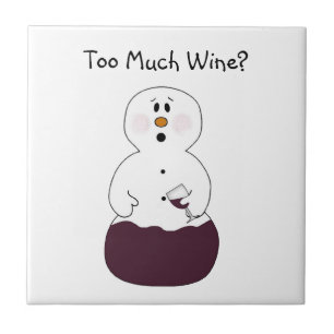 Funny Wine Snowman Tegel Tegeltje