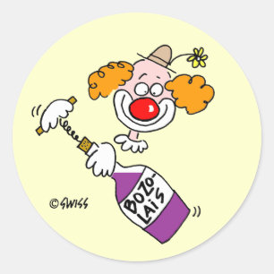 Funny Wine Tasting Party Invite Envelope Seal Ronde Sticker