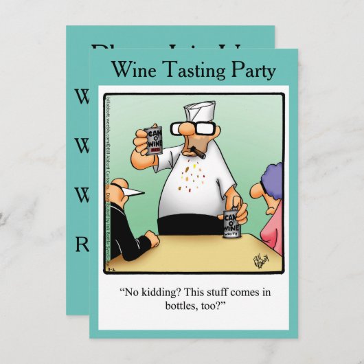 Funny Wine Tasting Party nodigt "spectickles" uit Kaart (Voorkant / Achterkant)