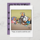 Funny Wine Tasting Party Uitnodiging (Voorkant / Achterkant)