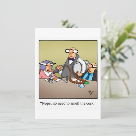 Funny Wine Tasting Party Uitnodiging (Staand voorkant)