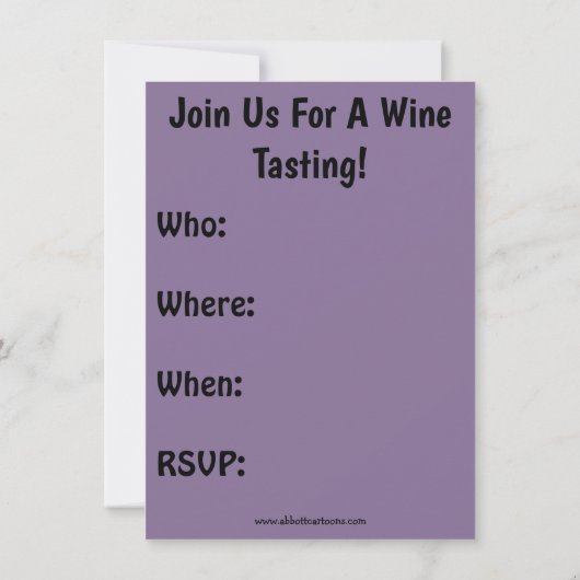 Funny Wine Tasting Party Uitnodiging (Achterkant)