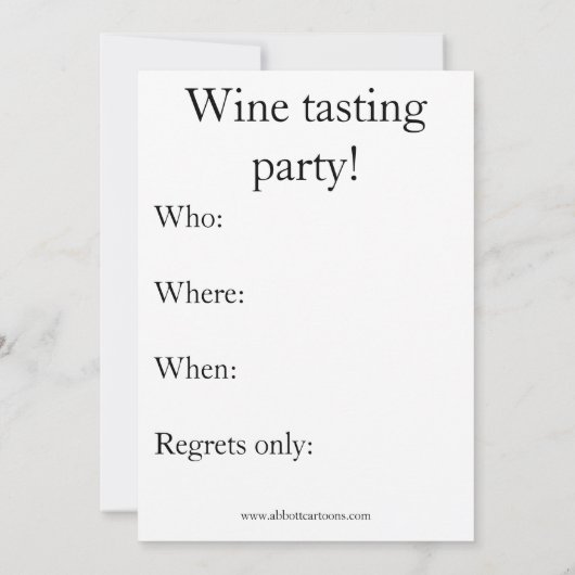 Funny Wine Tasting Party Uitnodiging "Spectickles" (Achterkant)