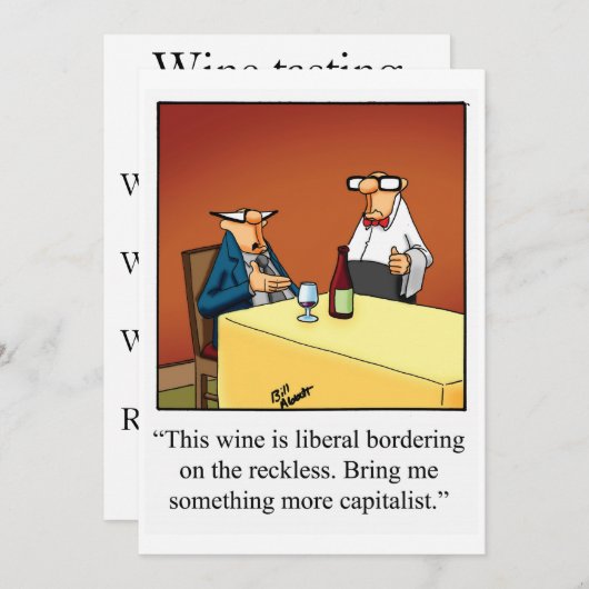 Funny Wine Tasting Party Uitnodiging "Spectickles" (Voorkant / Achterkant)