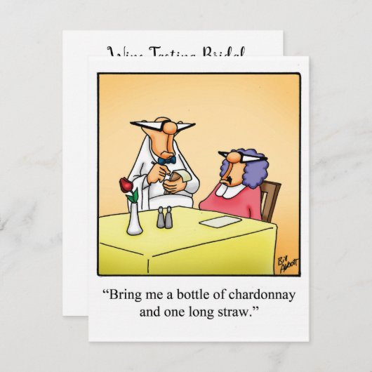 Funny Wine Tasting Vrijgezellenfeest Party Uitnodi Kaart (Voorkant / Achterkant)