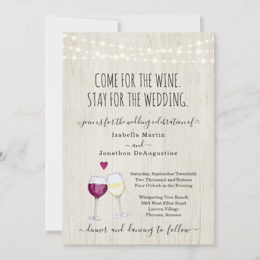 Funny Wine Theme Weddenschap Kaart (Voorkant)