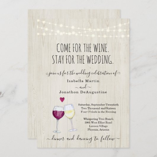 Funny Wine Theme Weddenschap Kaart (Voorkant / Achterkant)