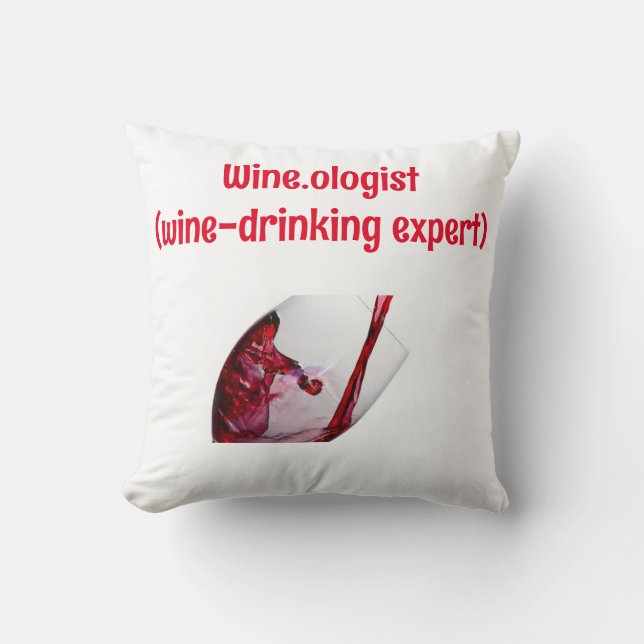 Funny Wine-Themed  Kussen (Voorkant)