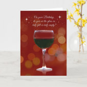 Funny Wine Thmed Birthday Kaart (Gele Bloem)