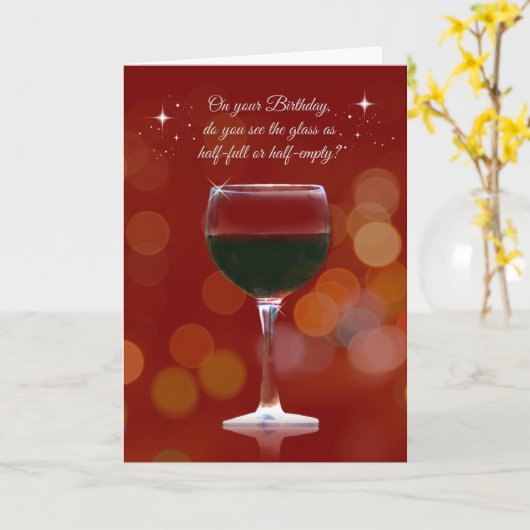 Funny Wine Thmed Birthday Kaart (Gele Bloem)