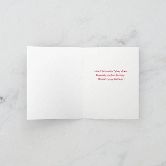 Funny Wine Thormnicht Birthday Kaart (Binnen)