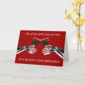 Funny Wine Toasting Happy Halloween Kaart (Gele Bloem)