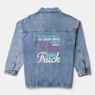 Funny Wine Truck Volwassenen Humor Drink Denim Jacket