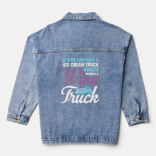 Funny Wine Truck Volwassenen Humor Drink Denim Jacket (Achterkant)