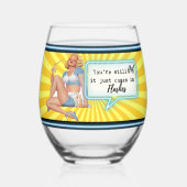 Funny Wineglass Best Friend Gift "Hot Flash" Wijnglas Zonder Voet (Achterkant)