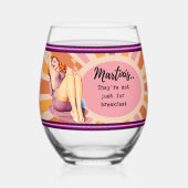 Funny Wineglass Best Friend Gift "Martinis" Wijnglas Zonder Voet (Achterkant)