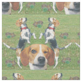 Funny Winking Beagle Rabbits & Beagles Fabric Stof (Close Up)