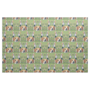 Funny Winking Beagle Rabbits & Beagles Fabric Stof