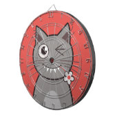 Funny Winking Cartoon Kitty Cat Dartbord (Voorkant Rechts)
