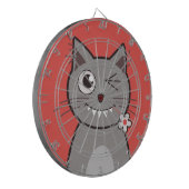 Funny Winking Cartoon Kitty Cat Dartbord (Voorkant Links)