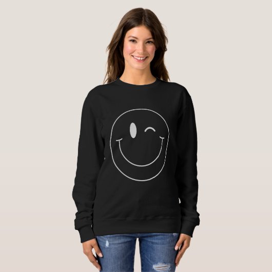 Funny Winking Happy Smiling Smile Face Shirt Men W (Voorkant volledig)