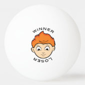 Funny Winner Loser Ping Pong Faces Pingpongbal (Voorkant)