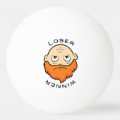 Funny Winner Loser Ping Pong Faces Pingpongbal (Achterkant)