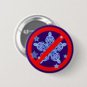 Funny Winter Design NO SNOWFLAKT Tshirt Ronde Button 5,7 Cm (Voorkant /achterkant)