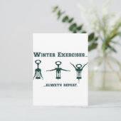 Funny Winter Exercises Briefkaart (Staand voorkant)