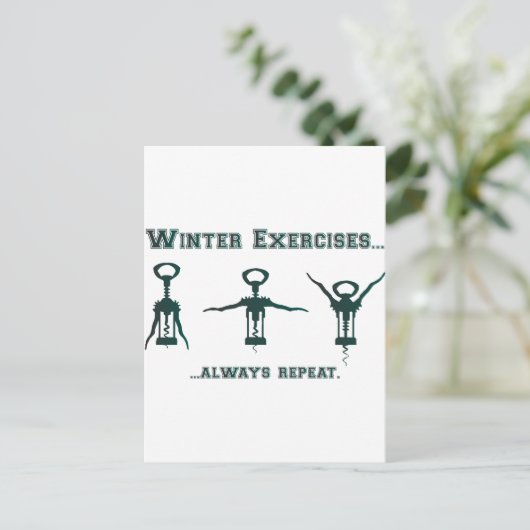 Funny Winter Exercises Briefkaart (Staand voorkant)