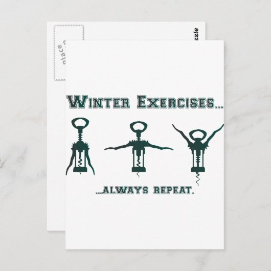 Funny Winter Exercises Briefkaart (Voorkant / Achterkant)