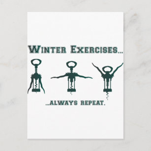 Funny Winter Exercises Briefkaart