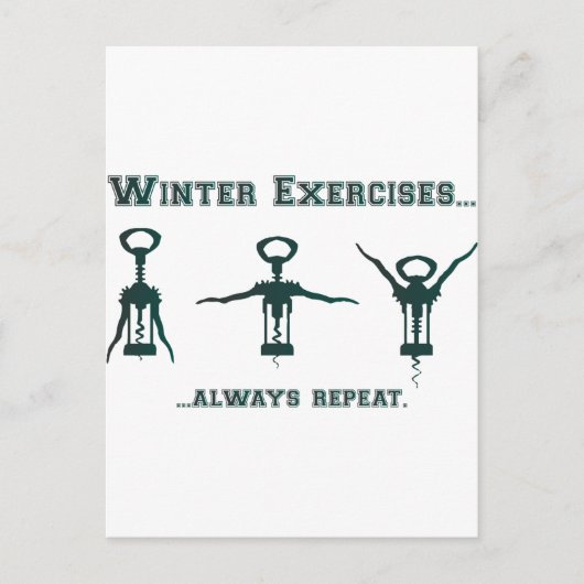 Funny Winter Exercises Briefkaart (Voorkant)