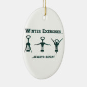 Funny Winter Exercises Keramisch Ornament (Rechts)