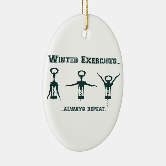 Funny Winter Exercises Keramisch Ornament (Rechts)
