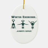 Funny Winter Exercises Keramisch Ornament (Voorkant)