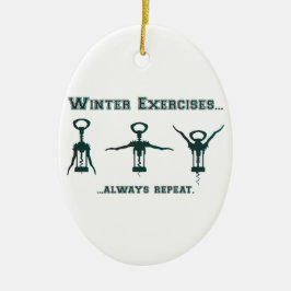 Funny Winter Exercises Keramisch Ornament