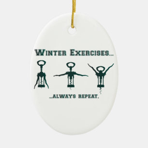 Funny Winter Exercises Keramisch Ornament
