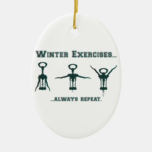 Funny Winter Exercises Keramisch Ornament (Voorkant)