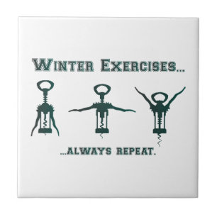 Funny Winter Exercises Tegeltje
