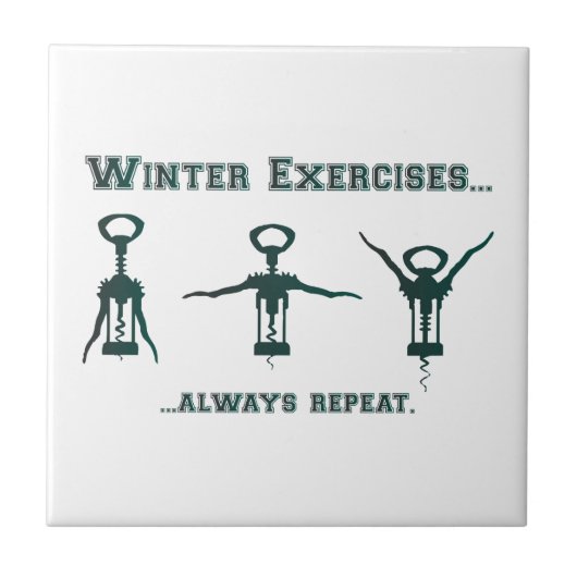 Funny Winter Exercises Tegeltje (Voorkant)