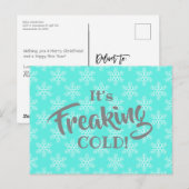 Funny Winter Freaking Cold Holiday Feestdagenkaart (Voorkant / Achterkant)