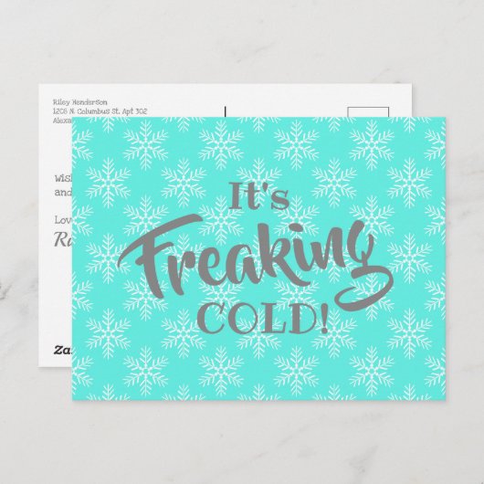 Funny Winter Freaking Cold Holiday Feestdagenkaart (Voorkant / Achterkant)