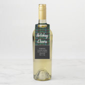 Funny Winter Rustic Holiday Cheers Tree Pattern Flessenhanger (Op fles)