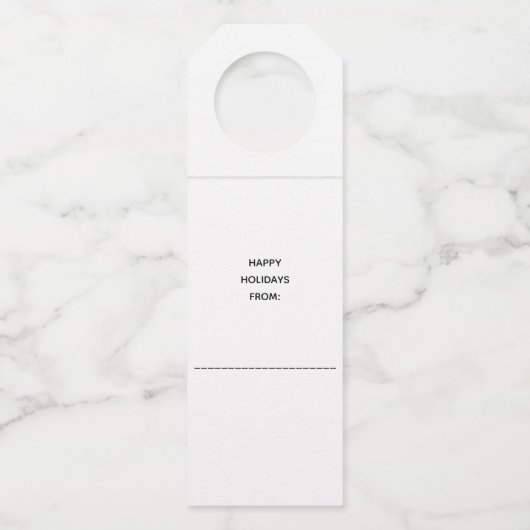 Funny Winter Rustic Holiday Cheers Tree Pattern Flessenhanger (Achterkant)