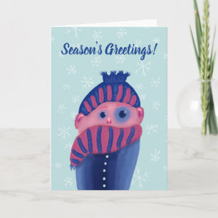 Funny winter Sasons Greetings Feestdagen Kaart
