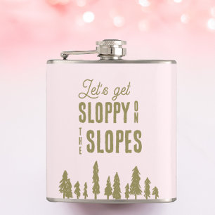 Funny Winter Ski Bachelorette Party Heupfles